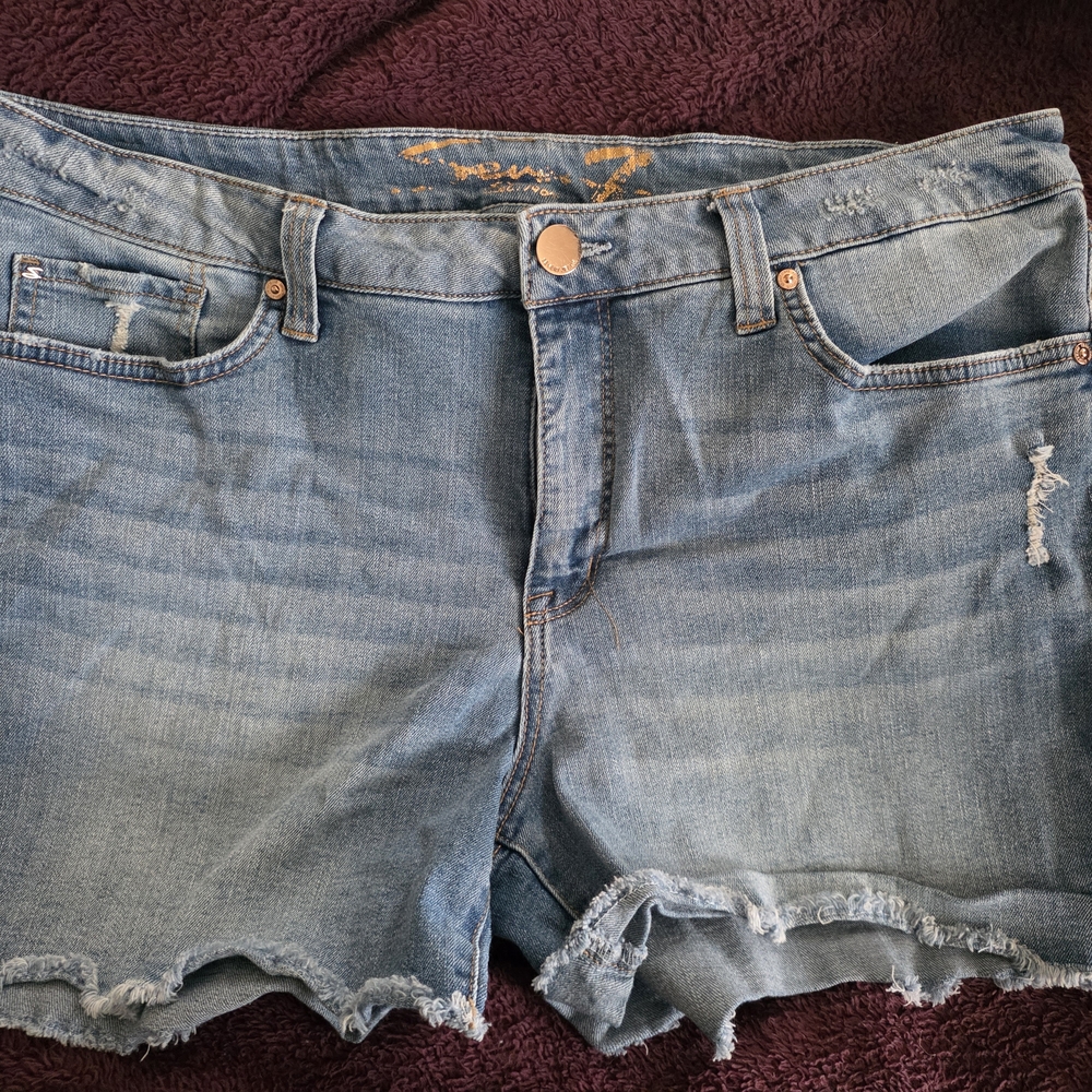 Washed Blue Denim Jean Shorts - Casual Distressed Women’s Shorts